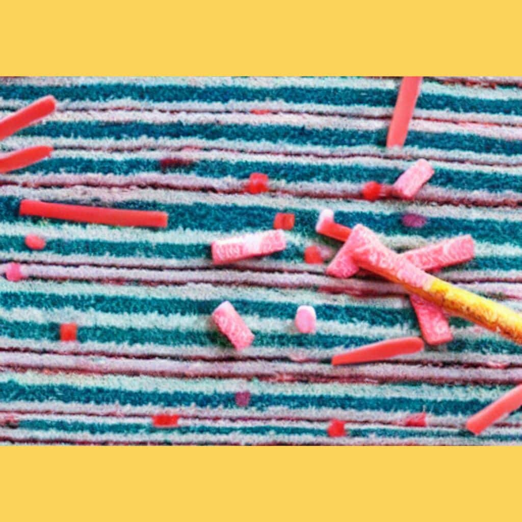 tapis avec du chewing-gum