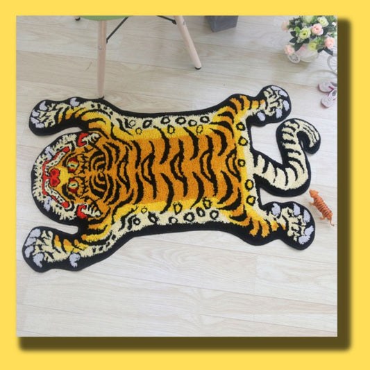 Tapis Enfant Tigre Noir en 3D 100X60cm